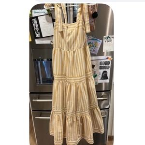 Entro Mustard and White Striped Dress